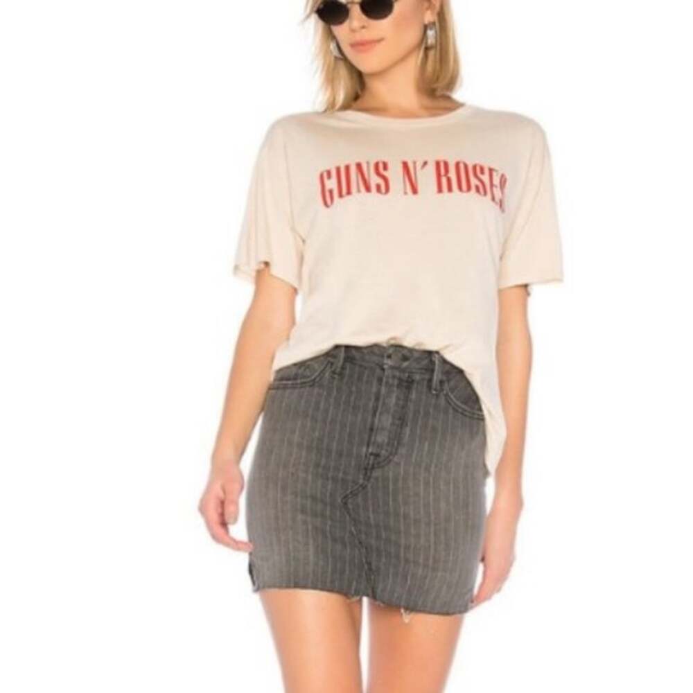 GRLFRND Revolve NWT Black Pinstripe Blaire Denim Mini Skirt size 27
